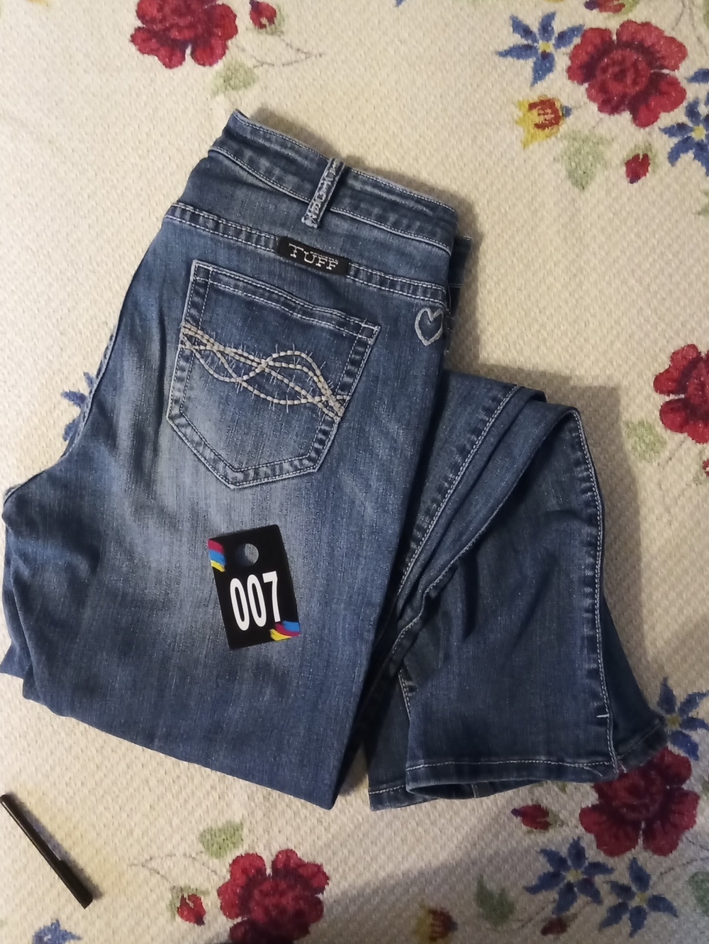 Cowgirl Tuff Blue Boot Cut Jeans with Embroidered Back Pocket